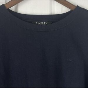 Lauren Ralph‎ Lauren Sweater Womens Medium Navy Blue Crewneck Pullover LRL Logo